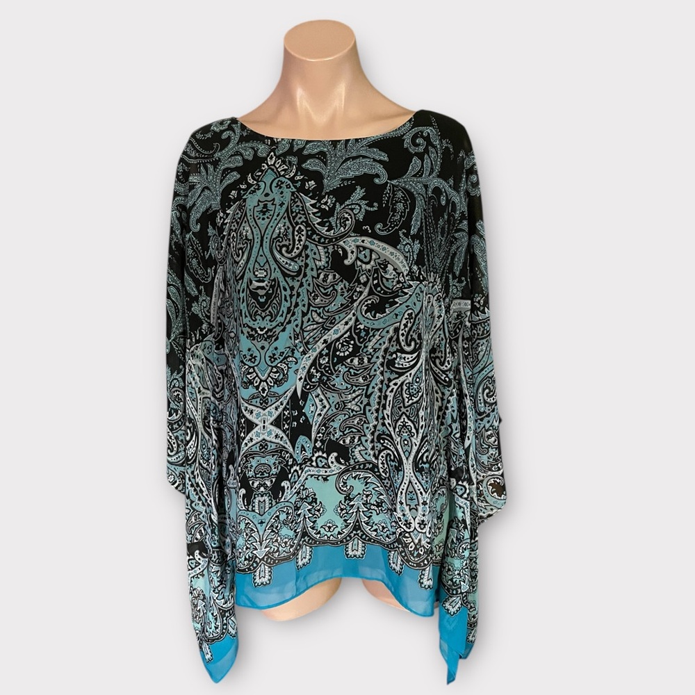 Liquid By Sioni Women’s Medium Multicolored Layered Oversized Kaftan Tunic